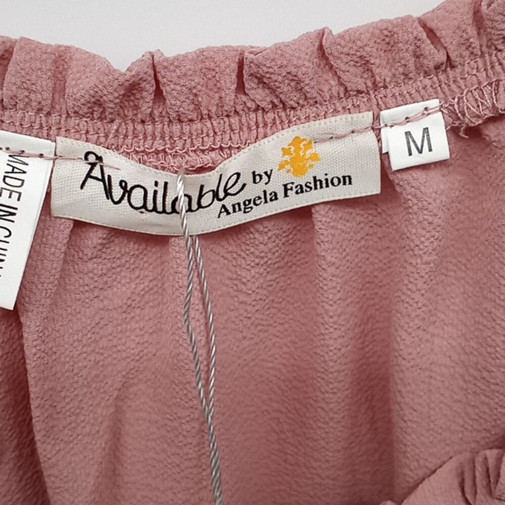Available by Angela Fashion Women's New Pink Long Sleeve Crop Top Size Medium - Picture 4 of 14